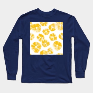 Shibori Kumo yellow dots over white Long Sleeve T-Shirt